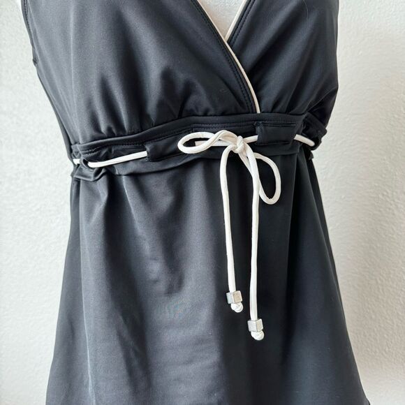 Jag Black Tankini White Trim Adjustable Straps Swim SZ 38D / 38DD - Picture 5 of 11